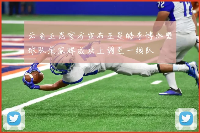 云南玉昆官方宣布王星皓李博加盟球队荣家辉成功上调至一线队